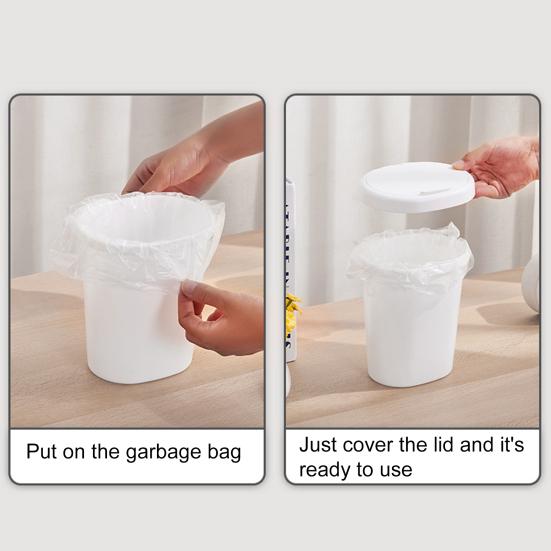 Garbage Can with Lid to Prevent Odor Desktop Trash Bin Small Kitchen Trash Can Easy Open Portable Waste Container
