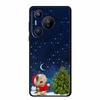 Christmas Phone Cases For Huawei Pura 70 Ultra/ 70 Pro/ 70 Pro Plus/70 5G Cases Black Silicone Soft Santa Claus TPU Bumper Funda