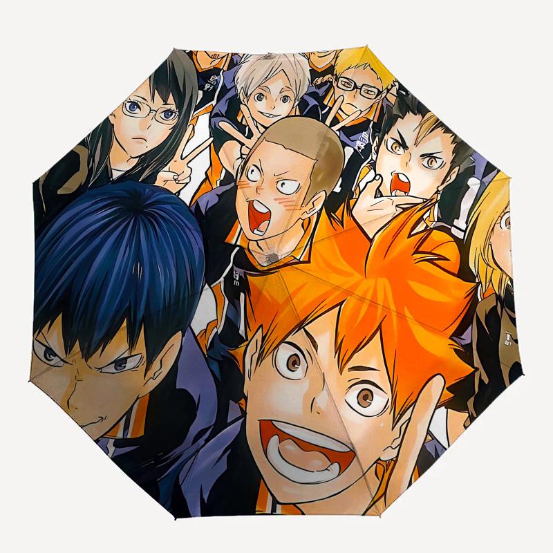 Haikyuu!! Anime Characters Automatic Opening and Closing, 8 rib Structure Portable Umbrella, Suitable for Men and Women in All Seasons  Perf