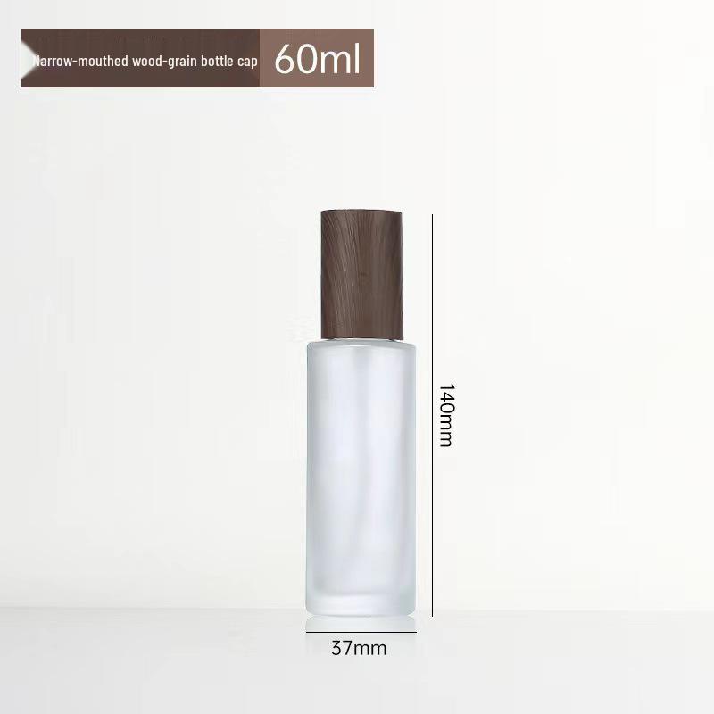 Tarro de Crema Cremosa Esmerilado con Veta de Madera - Botella Cosmética Sellada para Contorno de Ojos y Crema Facial Oscura Recargable