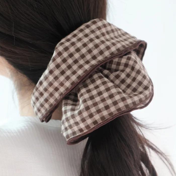 VINTAGE CHECK SCRUNCHIE (4COLOR)