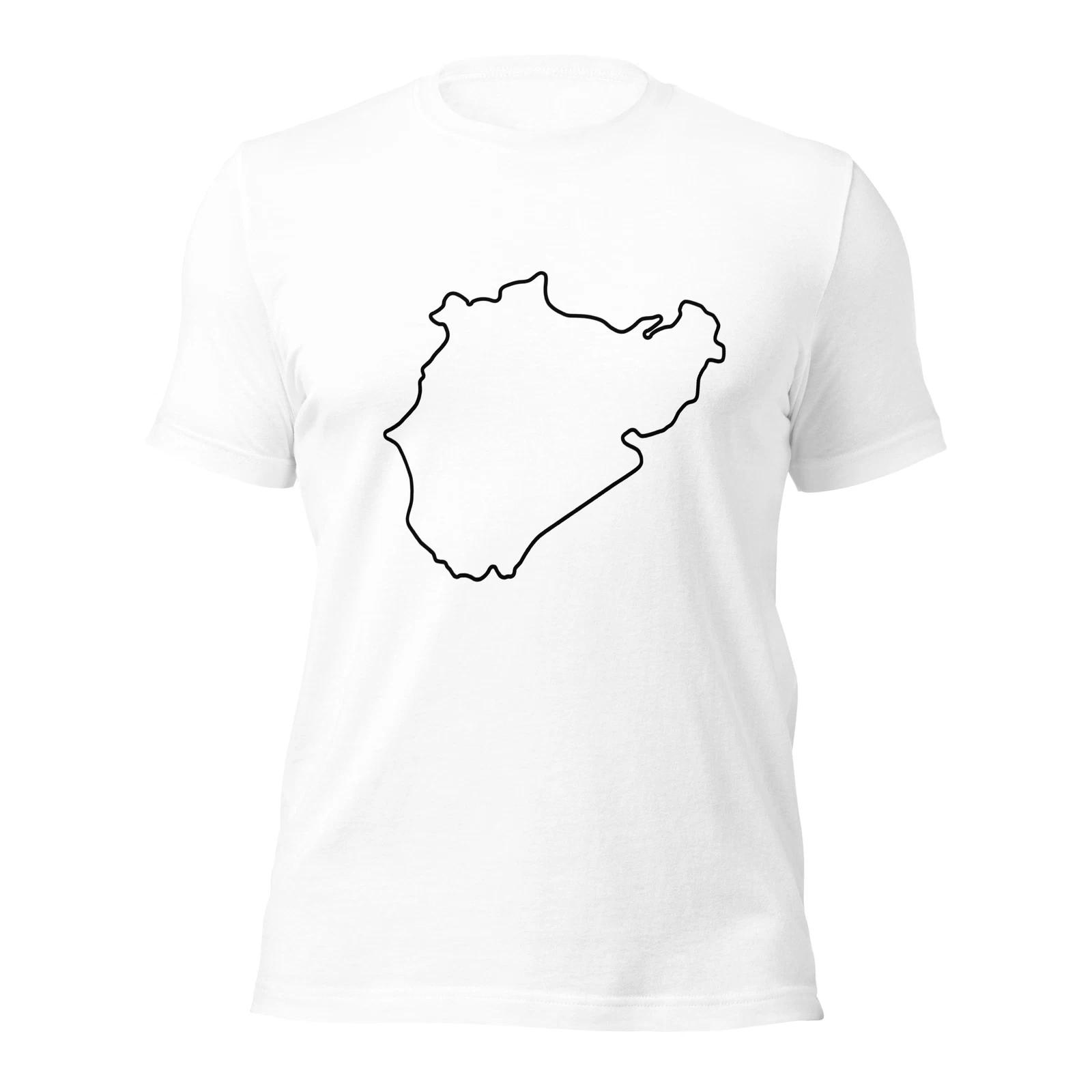 White Nürburgring Tee Shirt Men’s Auto Racing Circuit Graphic Top Gear Car Gift 4XL