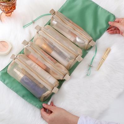 Foldable Cosmetic Bag Makeup Portable Travel Storage Wash Tote Bathroom Detachable Creative 4 In 1 Women Travel Essentials