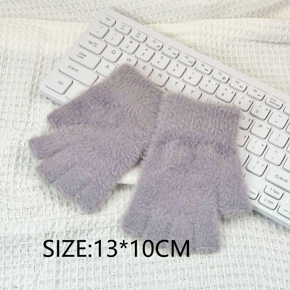 Plush Winter Gloves Screen Touchable Hand Warmer Fashion Glove Bracers  For Woman Girls