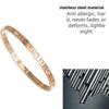 Luxury Women's Stainless Steel 18K Gold Plated Bracelet Waterproof Design with Roman Numeral Inlaid Zirconia for Gift