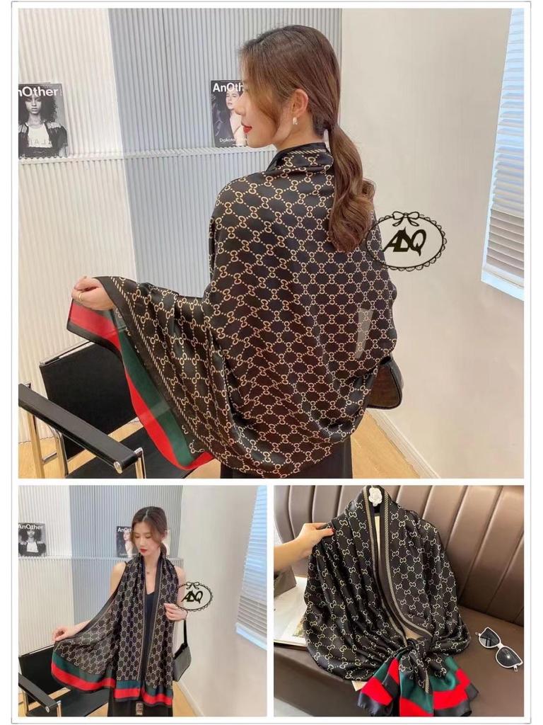 Gardenia Brocade Women's Versatile Scarf: Decorative Shawl, Sun Protection, Beach Towel