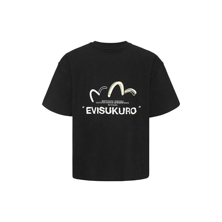 Evisu Straight Fit T Shirt Men's Black Gift Recommendation 2ESGNM1TS566BZ