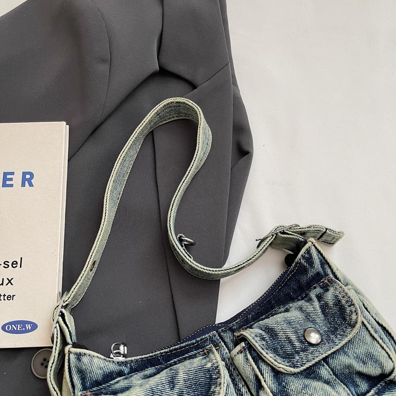 Vintage Denim Underarm Bag Women's Shoulder Bag