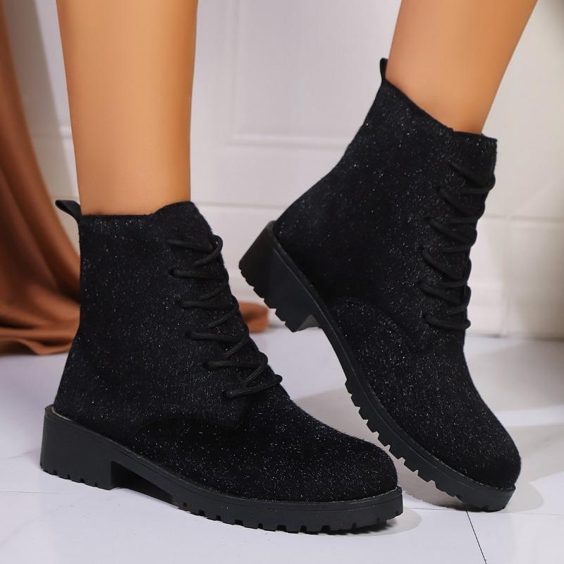 Damesko 2024 Hot Sale Snøring foran Dameboots Mote Rund tå Moderne Boots Dame Nye Plus Size Ankelboots Zapatos