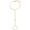 Fashion Crystal Hand Chain Bracelet Ring For Women Girl Simple Gold Color Handmade Link Chains Connecting Bracelets Hand Jewelry