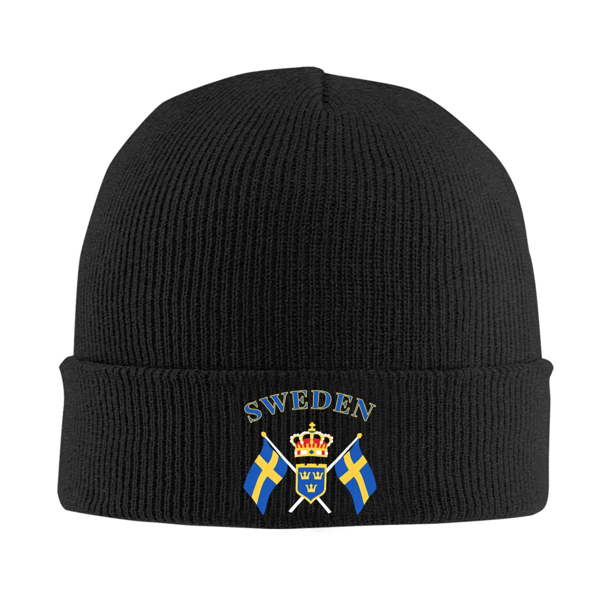

Sevrige Sweden Flag Skullies Beanies Caps Fashion Winter Warm Women Unisex Knitted Hat Unisex Adult Bonnet Hat One Size