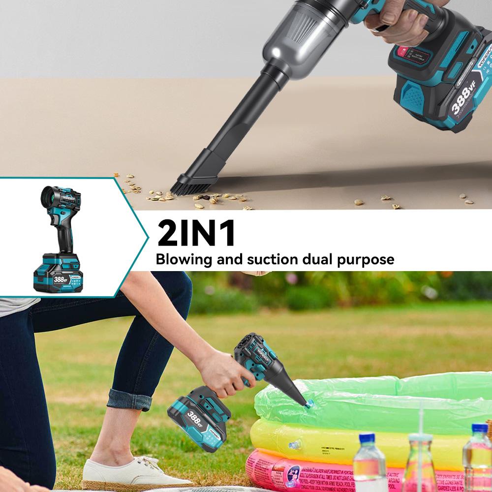Yofidra Brushless 2-in-1 Turbo Blower Jet Fan & Vacuum Cleaner 80000RPM Handheld Dust Blowing Tool For Makita 18V Battery Pin