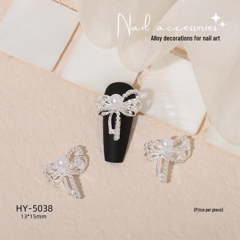 Nail Art Decorations: Bow, Heart, Moon, Flower, Butterfly, Rhinestones