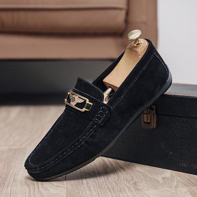 Doudou Schuhe Herren Mattleder Mode Ein-Pedal-Slipper Freizeitschuhe Europäische Station Atmungsaktiv Vielseitig Herren Slipper