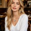 Statement Charm Necklace, Heart Star Angel Wing Pendant Design On 50cm Alloy Collarbone Chain for Everyday Styling and Gift Giving