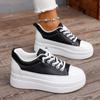 Fashion Spring Thick Soled Single Shoes for Women Round Head Color Matching Front Strap Waterproof Table Non-slip Sneakers