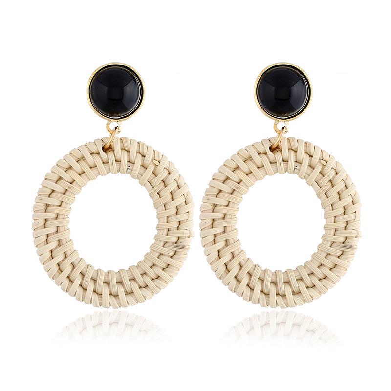 Earrings Leaf Earrings Gold Simple Double Layer Hollowed Out Leaf Earrings Vintage Double Layer Teardrop Straw Large Circle Women's Earrings