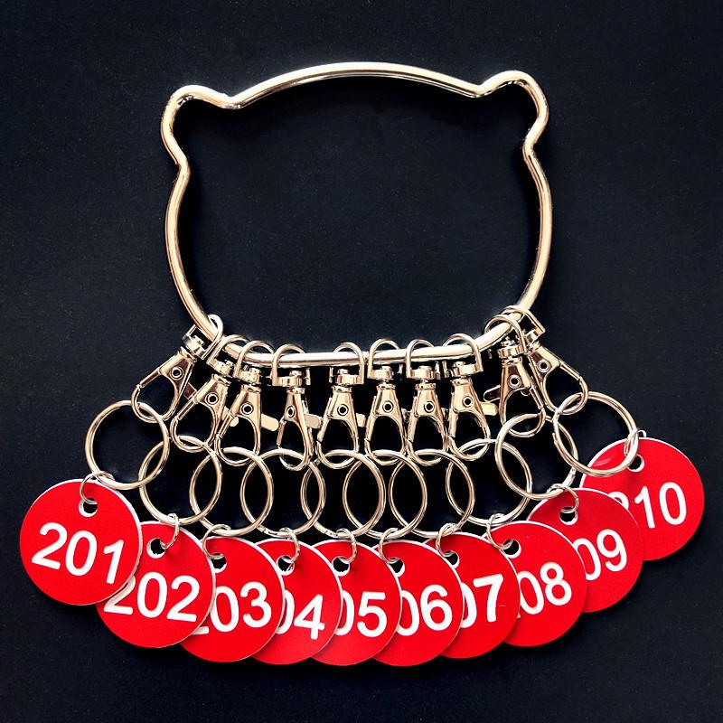 

Large Multi-Hook Keychain with Label Tag for Key Management