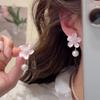 Cherry Blossom Stud Earrings - Korean Style, Light Pink Flower, Elegant and Versatile Design for Women