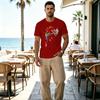 Men's Day of the Dead T-Shirt - Breathable & Soft Comfortable Fabric, 2D Creative Print, Vibrant Colors, Casual Versatile Tees for Daily Wear
