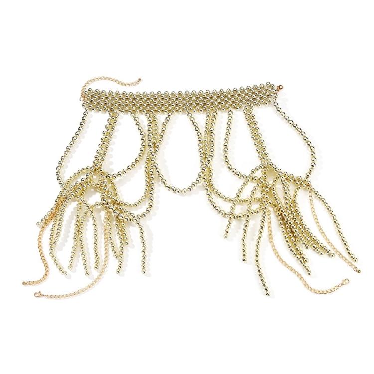 

Fashionable Shoulder Chain Jewelry Delicate Pearls Beaded Body Chain for Women