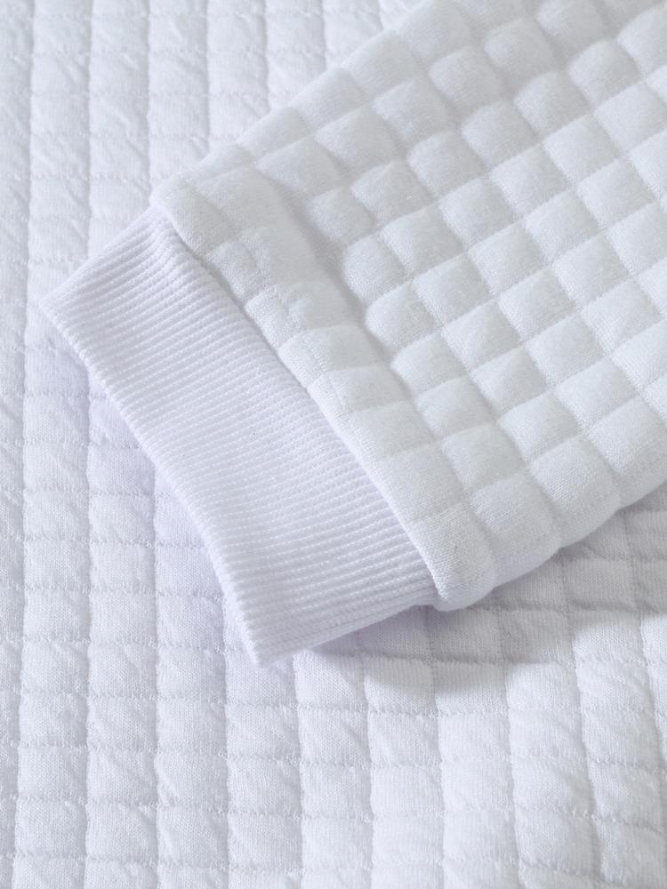 Autumn Winter Men's Sweatshirt Slim Round Collar Long Sleeve Square Plaid Personality Wind Casual Sweatshirt Men Moisture Wicking Breathable Tops