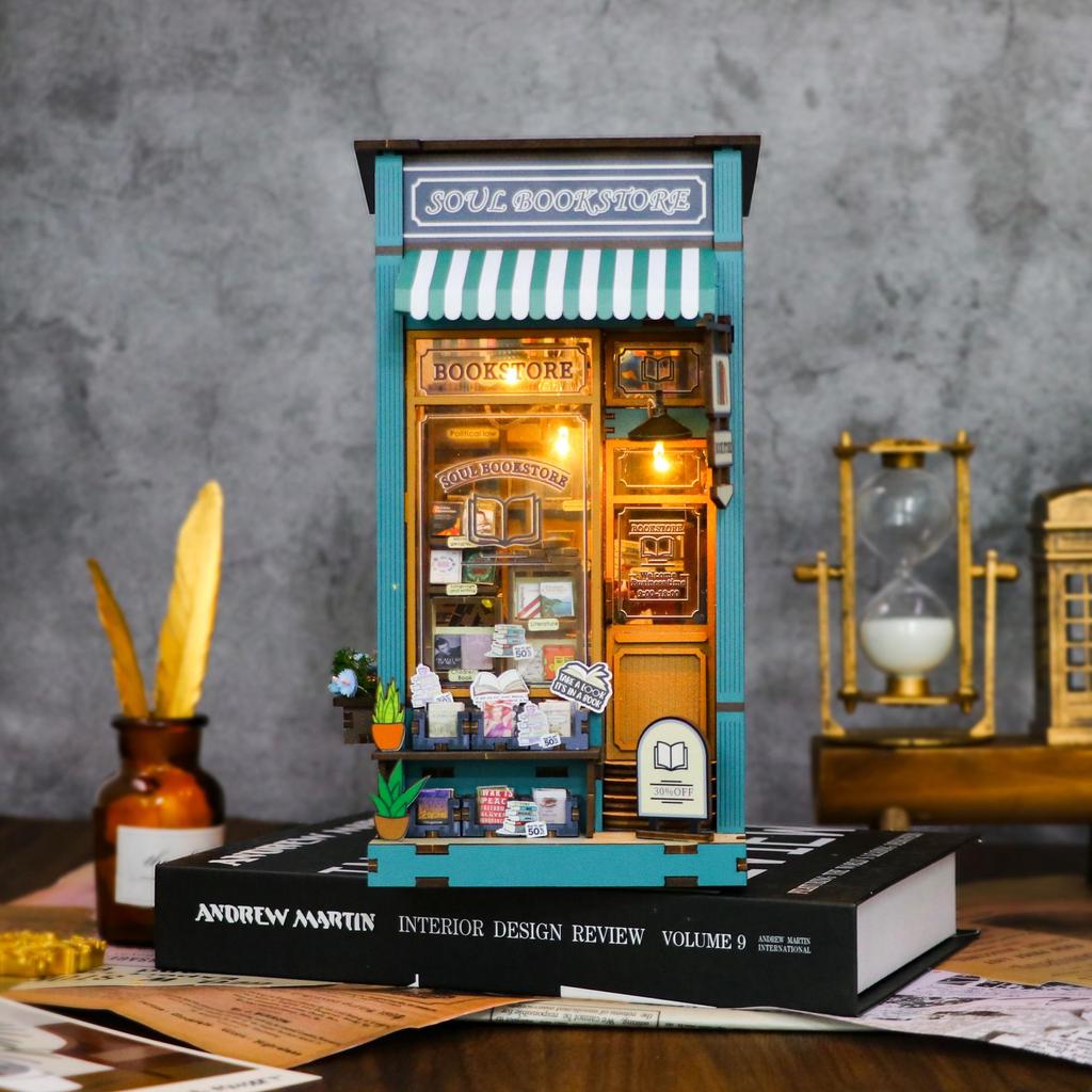 Hongda 3D Bookstore Bookend Model Kit: Adult Decompression Toy Gift