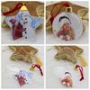 Xmas Tree Ornaments Round Five-star Christmas Ball Photo Frame Pendant Hanging Picture Holder