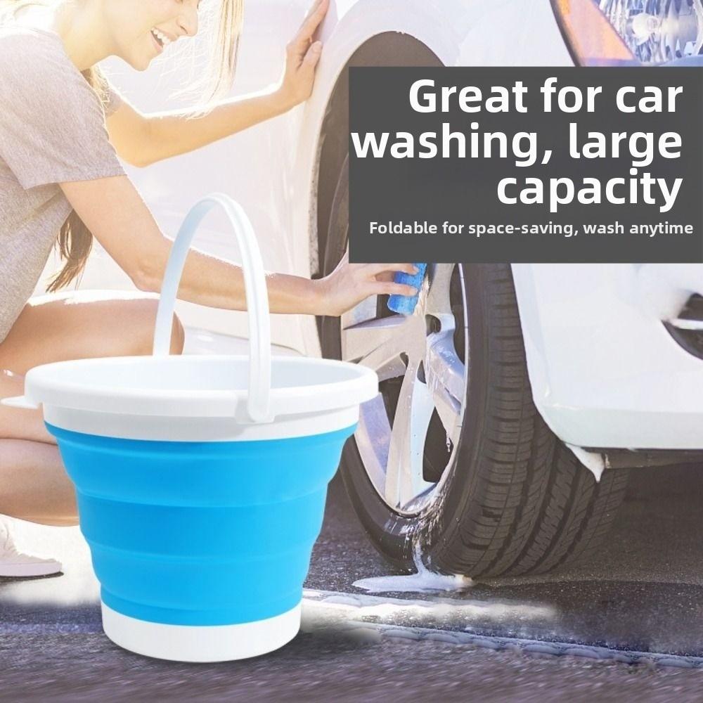 10L Foot Soaking Bucket Thicken Outdoor Fishing Bucket Collapsible Wash Basin  Songkran Festival