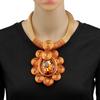 Crystal Pendant Necklace Earrings for Women Chunky Statement Flower Festival Ethnic Tribal Jewelry Accessories