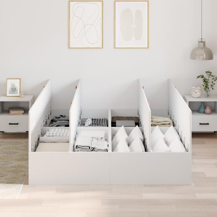 Cadre de lit de rangement vidaXL Blanc 150x200 cm 3335381