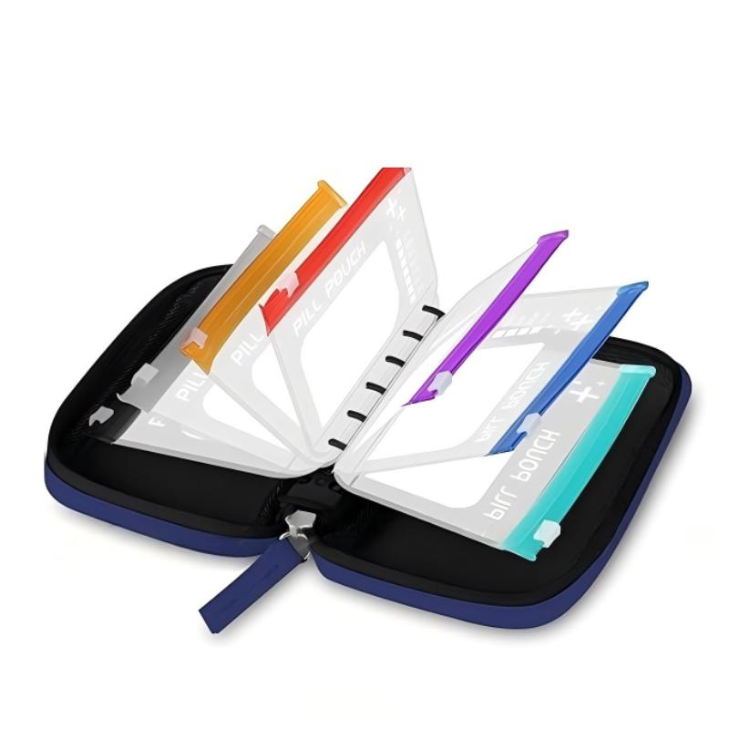 Waterproof Pill Pouch Set 7Pcs/14Pcs Bags Inside,A8 Waterproof Pill Organizer Set,Meds & Medicine Crush-Resistant Shell F