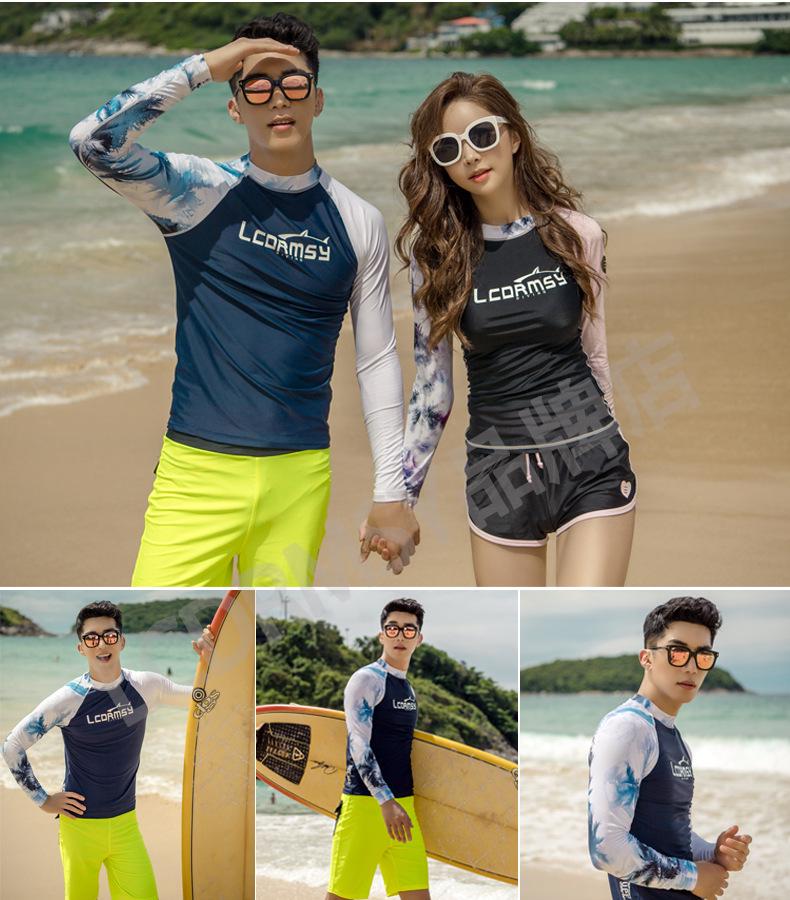 "Traje de Buceo de Manga Larga para Hombre Coreano de Secado Rápido con Protección Solar para Snorkel, Surf y Playa".