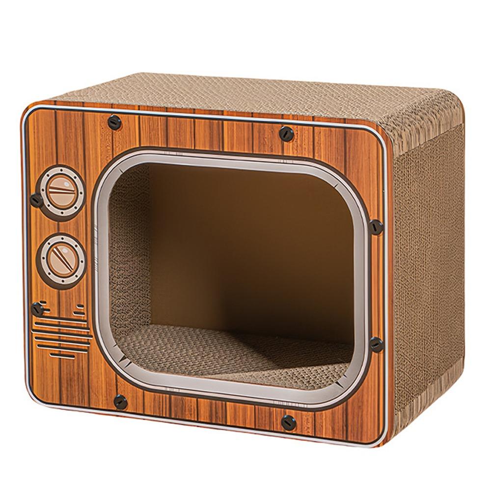 Domek drapak dla kota w kształcie telewizora, antypoślizgowa wieża wspinaczkowa dla kota, interaktywny plac zabaw, zabawa dla kotów