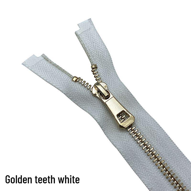 No. 5 Metal Open-End Self-Locking Zipper for Clothing, Leather Goods, Bags, and Jackets.