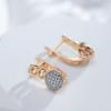 New Arrivals Micro-Wax Inlay Natural Zircon Earrings  Rose Gold Color Fashion Women Wedding Jewelry Round Earrings
