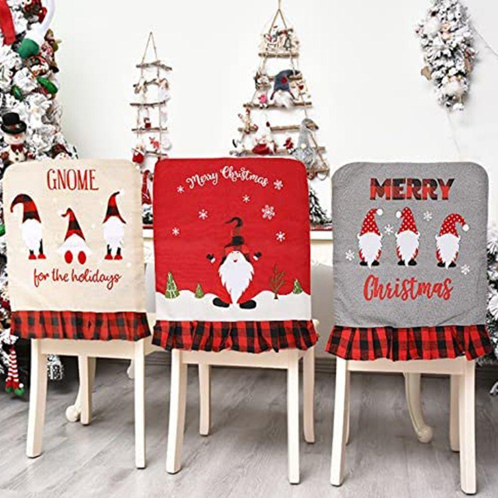 Back Dining Room  Decor Chair Covers Chair Seat Cover Xmas Party  Supplies Christmas Decorations