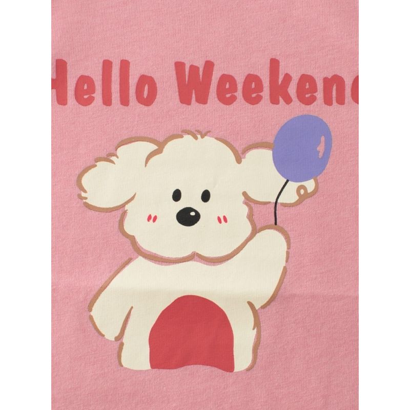 27home Children's Clothing Spring and Autumn Girl Dog Bottoming Shirt Babies' Long Sleeve T-shirt Baby Pure Cotton Raglan Sleeve Tops