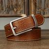 Belt Men's Retro Handmade Trendy Lychee Embossed First Layer Cowhide Leather Workwear Casual Pants Belt Men's