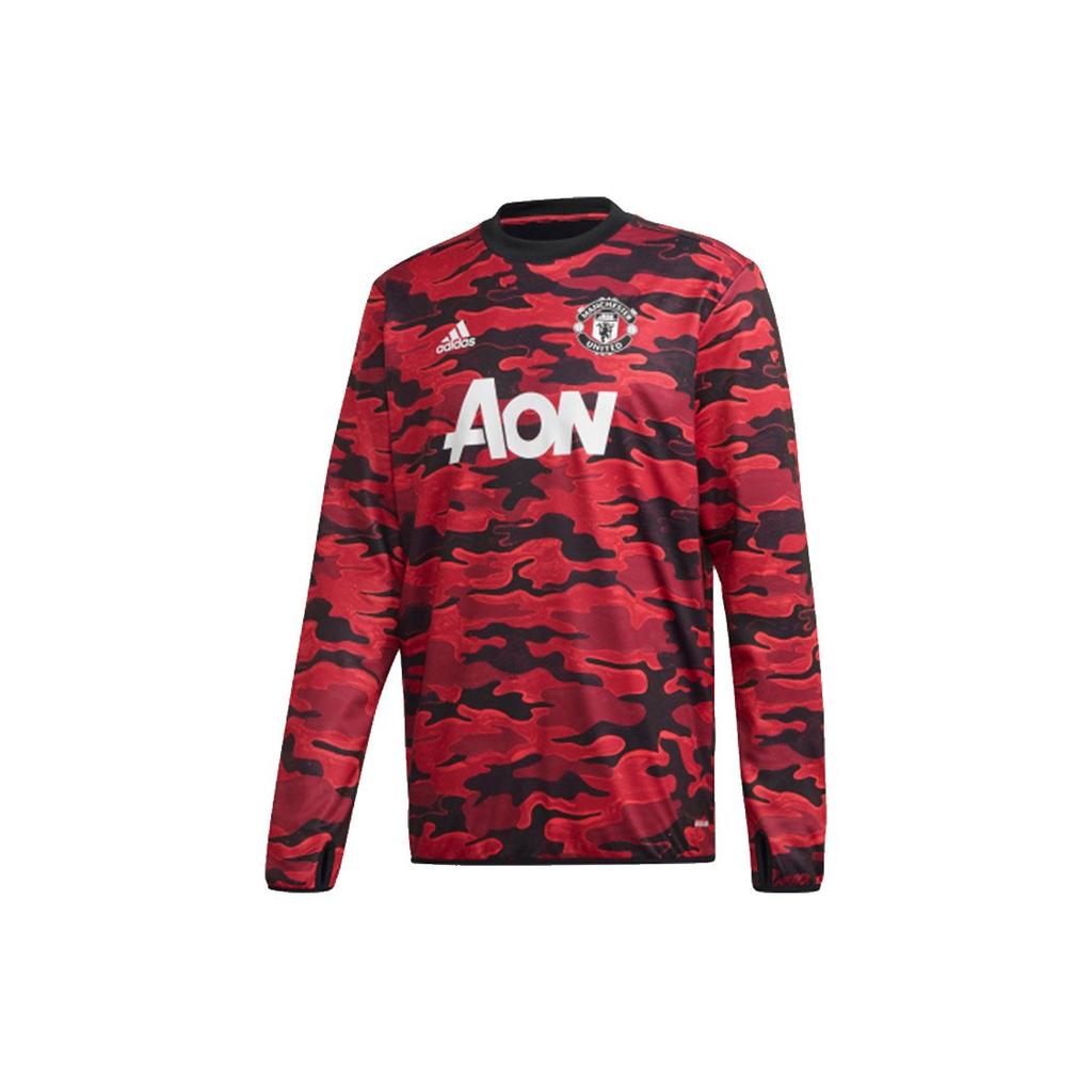 adidas Manchester United Sweatshirts Men's Red Crew Neck Moderate Regular FR6031