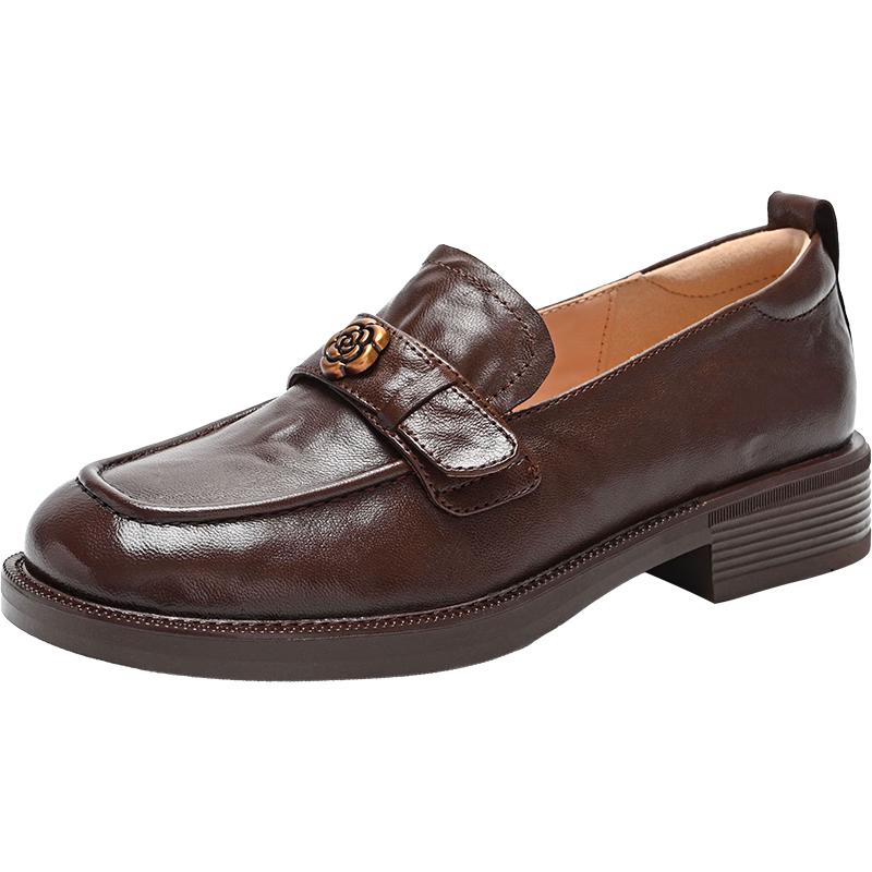 ZHR JE50 Thick-Soled Sheepskin Loafers for Women 37