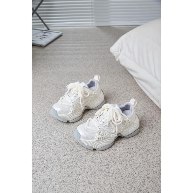 

Niche fashion platform mesh shoes women s summer new breathable mesh dad shoes versatile platform casual shoes 35 бежевый