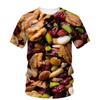 3d Printed Nuts Walnuts T Shirt For Men Summer Personality Food Dried Fruit Pattern