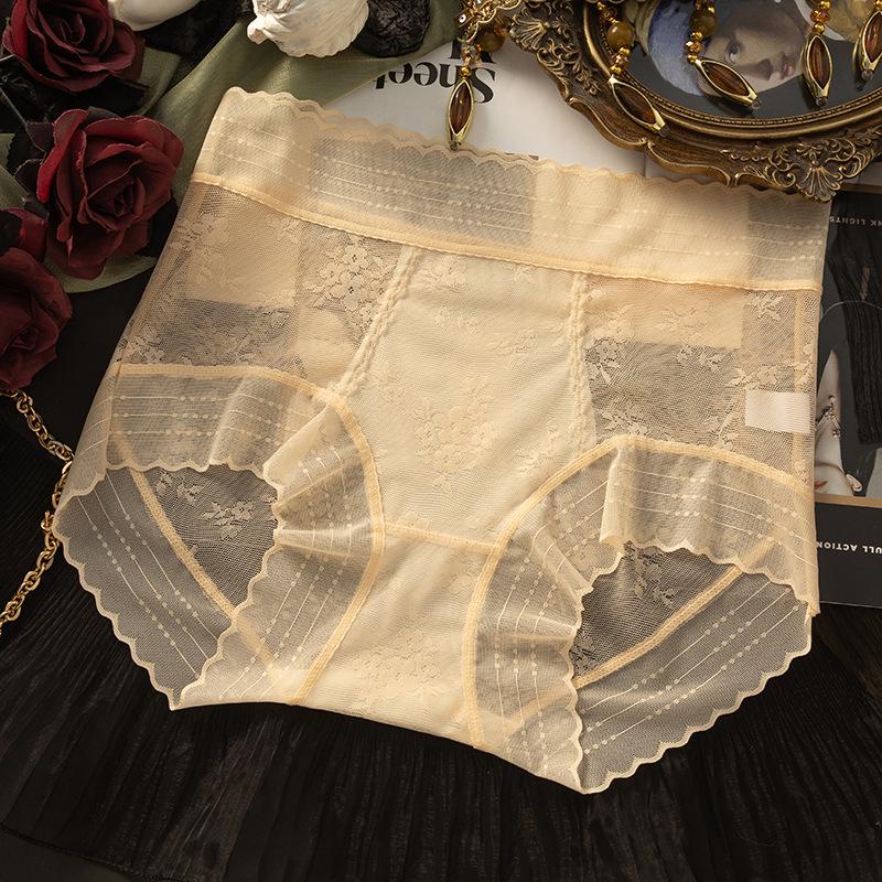 

Кружевные трусики с высокой посадкой - Женское сексуальное эластичное шелковое нижнее белье с контролем живота L [80-110 lbs]