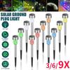 3/6/9 Packs Stainless Steel Solar Garden Light Color Changing LED Solar Path Lights Landscape Lamp Outdoor Solar Light for Lawn Pathway Patio Decor