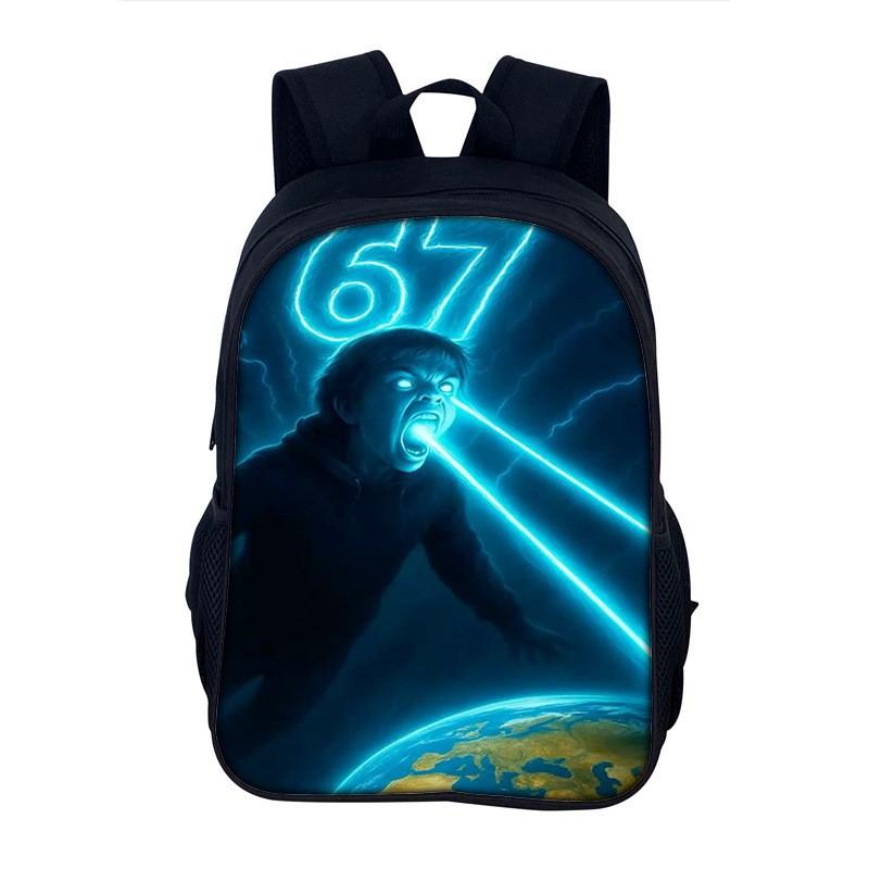 Lightweight School Backpack Teens With Character Print Design 20-35L Capacity Nylon Material Arc Shoulder Straps