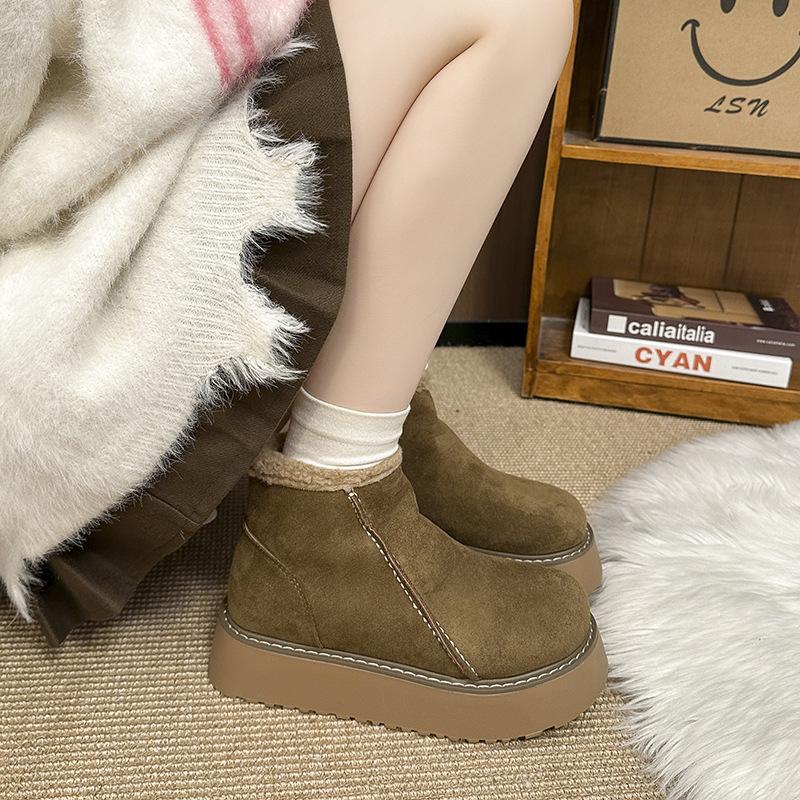 Moda donna leggero suola morbida inverno caldo pelliccia uno stivali da neve fodera imbottita antiscivolo casual sportivi stivali di cotone