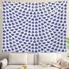 Blue Abstract Stripes Wall Tapestry,Modern Wall Hanging Large Tapestry Decoration Polyester Fiber White Hem Around for Dorm Room