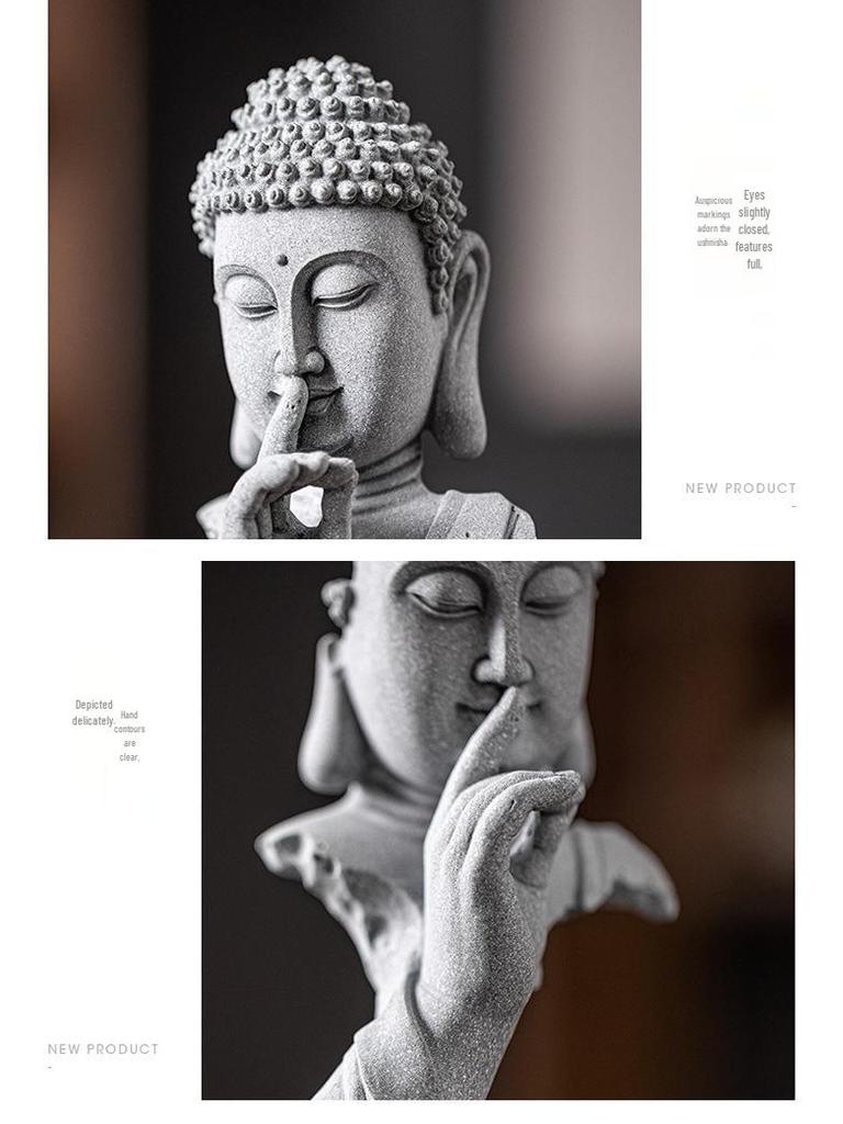 Zen-Style Xian Porcelain Buddha Ornament: Creative Desktop and Tea Room Bonsai Decoration.