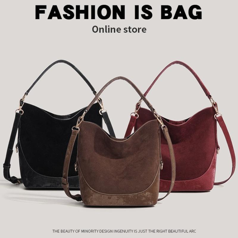 High-end Fashionable Single-shoulder Crossbody Bag, Niche Large-capacity Bucket Bag Casually